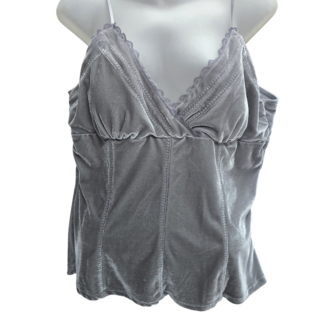 No Boundaries Charcoal Velvet Camisole
